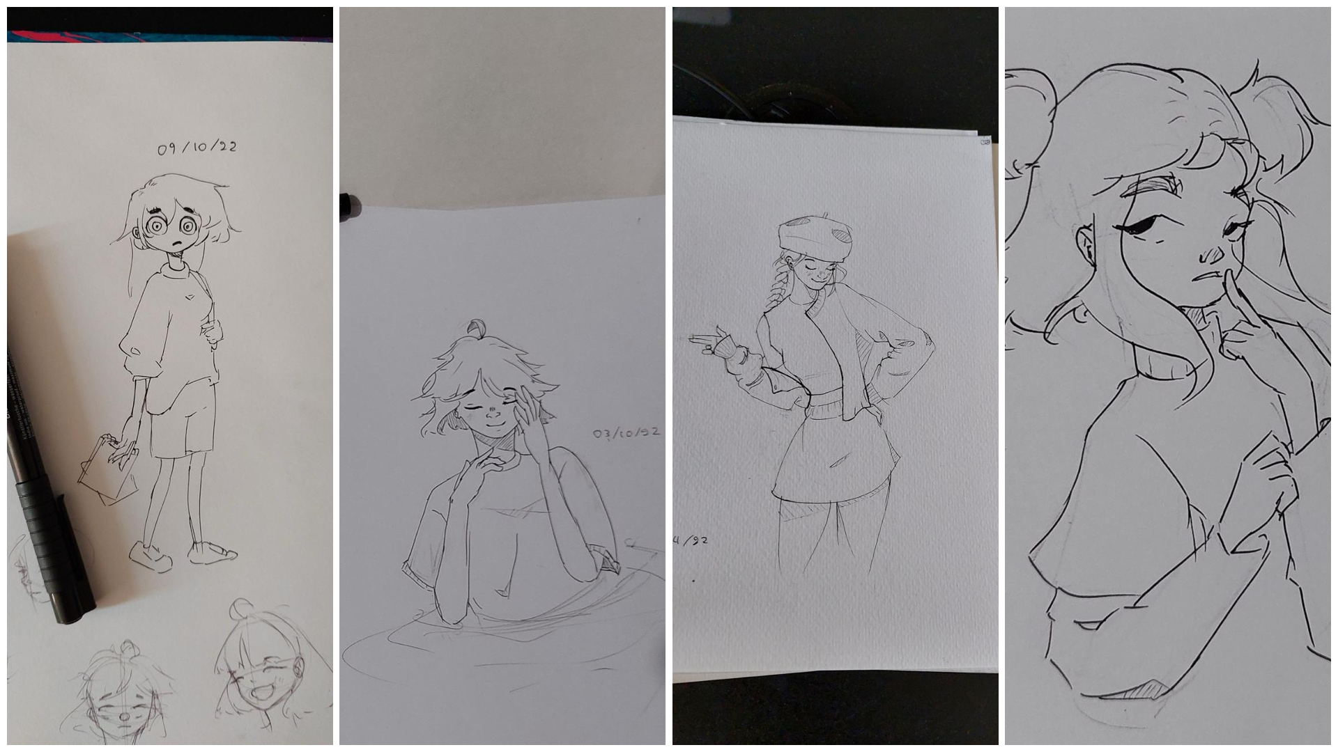 4 character drawings
